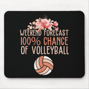 Fun Volleyball Weekend Forecast Volleyball Boho Fl Mouse Mat
