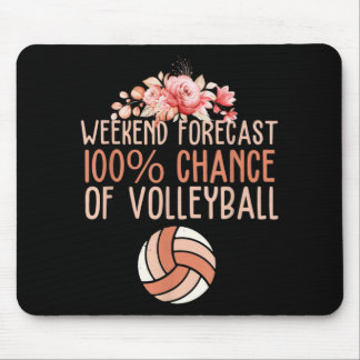 Fun Volleyball Weekend Forecast Volleyball Boho Fl Mouse Mat