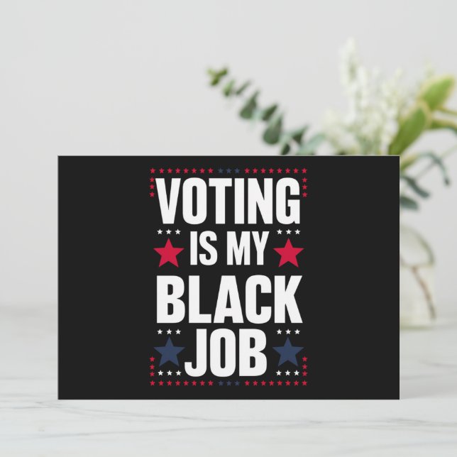 Fun Voting Is My Black Job Vintage Invitation (Standing Front)