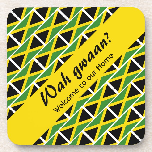 Fun WAH GWAAN Jamaica Flag Coaster (Front)