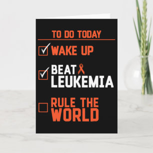 Fun Wake Up Beat Leukemia Rule The World Cancer  Card
