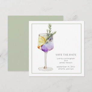 Fun Watercolor Cocktail Wedding  Save The Date