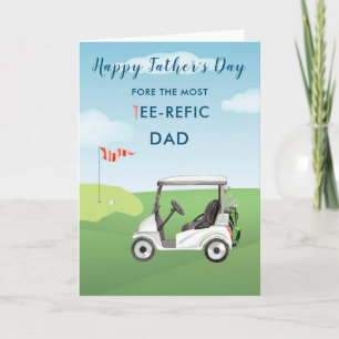 Fun Watercolor Father's Day Card Golf Theme