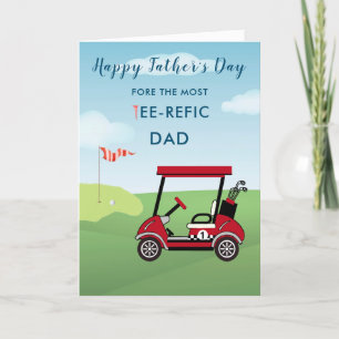 Fun Watercolor Father's Day Card Golf Theme