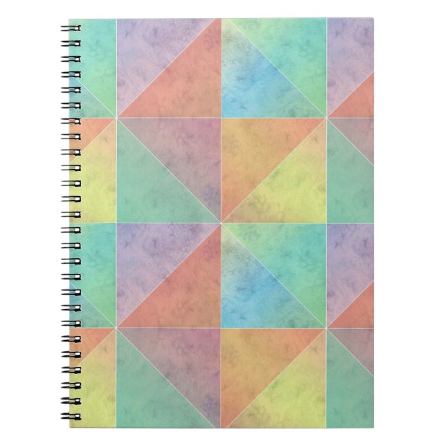 Fun Watercolor Geometric Art Triangles Notebook (Front)