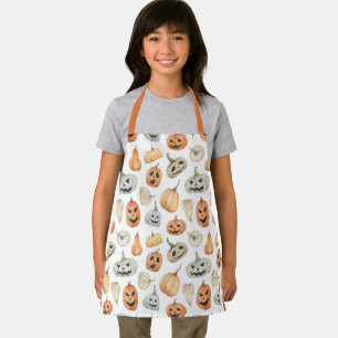 Fun Watercolor Pumpkin Pattern Apron