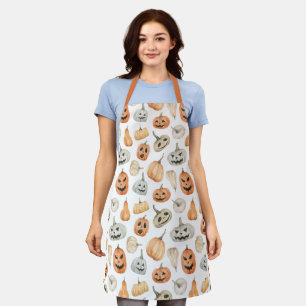 Fun Watercolor Pumpkin Pattern Apron