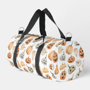 Fun Watercolor Pumpkin Pattern Duffle Bag