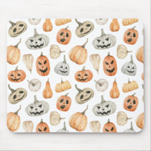 Fun Watercolor Pumpkin Pattern Mouse Mat