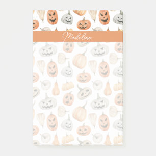Fun Watercolor Pumpkin Pattern Post-it Notes