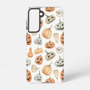Fun Watercolor Pumpkin Pattern Samsung Galaxy Case