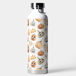 Fun Watercolor Pumpkin Pattern Water Bottle