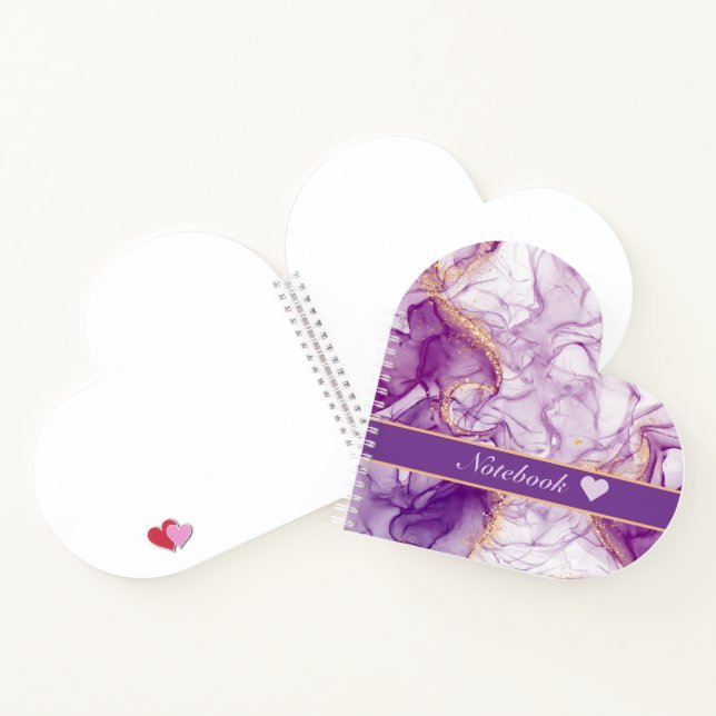 Fun Watercolor Purple Background with Golden Foils Notebook (Inside)