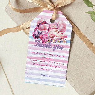 Fun Watercolor Roller Blade Birthday Gift Tags