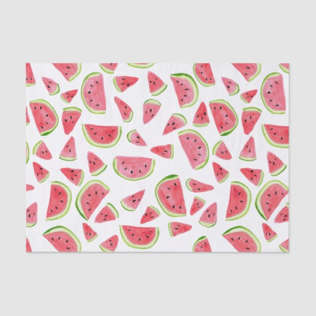 Fun Watercolor Watermelon Gift Tissue Paper (Front)