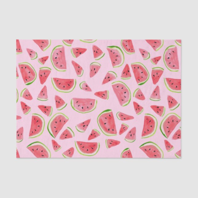 Fun Watercolor Watermelon Gift Tissue Paper (Front)