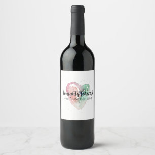 Fun Watercolor Wine Lover Quote  Label
