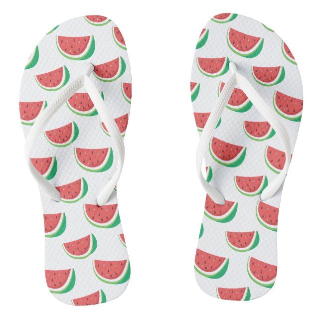 Fun Watermelon Pattern Flip Flops (Footbed)