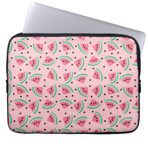 Fun Watermelon Slice Pattern Summer Vibes Laptop Sleeve
