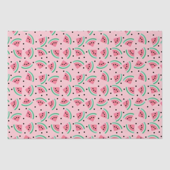 Fun Watermelon Slice Pattern Summer Vibes Tissue Paper (Front)