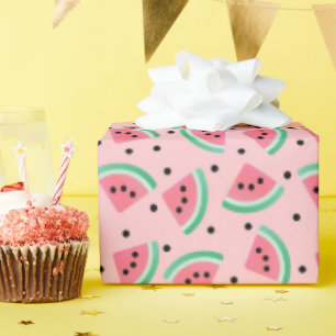 Fun Watermelon Slice Pattern Summer Vibes Wrapping Paper