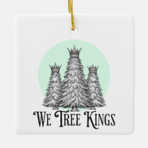 Fun We Three Kings Pun Christmas Tree ornament