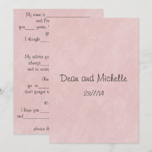Fun Wedding Advice Comment Cards