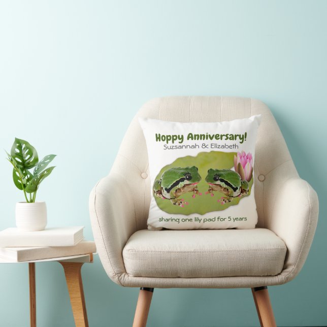 Fun Wedding  Anniversary Frog Couple Template Cushion (Chair)