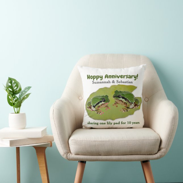 Fun Wedding Anniversary Frog Couple Template Cushion (Chair)