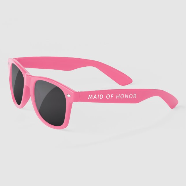 Fun Wedding Bachelorette Maid of Honour Pink Sunglasses (Left)