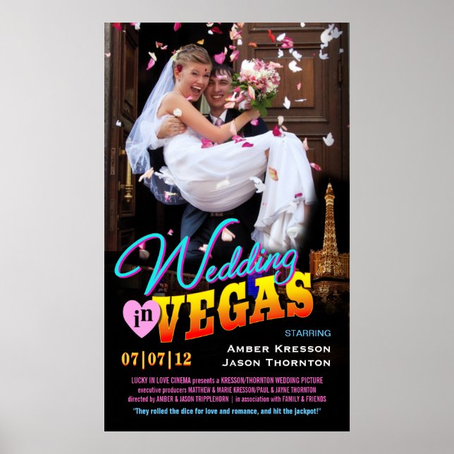 Fun Wedding Movie Poster Custom Photo Template (Front)