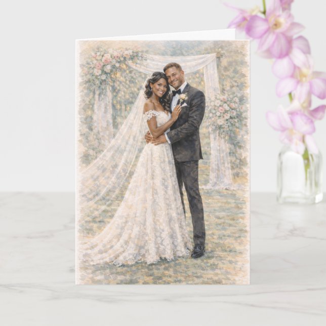 Fun Wedding Prayer Inspired by Ezekiel 25:17 Card (Orchid)