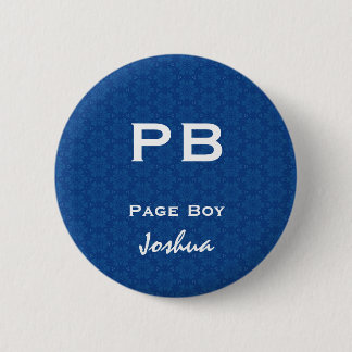 Fun Wedding Role Abbreviation Blue Pattern White 6 Cm Round Badge
