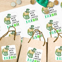 Fun Wee Bit Irish Square Stickers