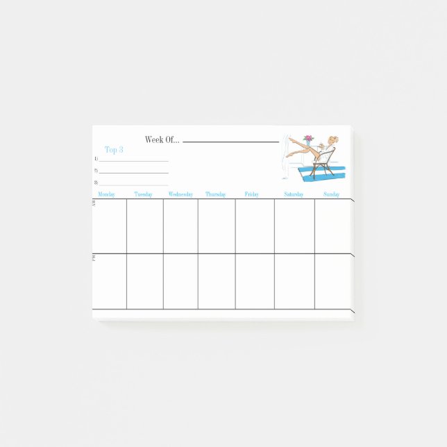 Fun Weekly Planner Post-It Notes (Front)