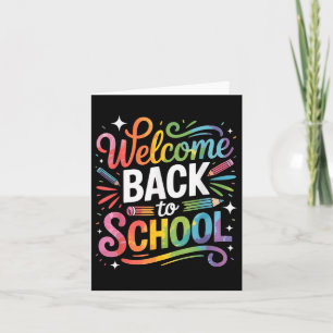 Fun Welcome Back To School Rainbow Teachers Studen Card