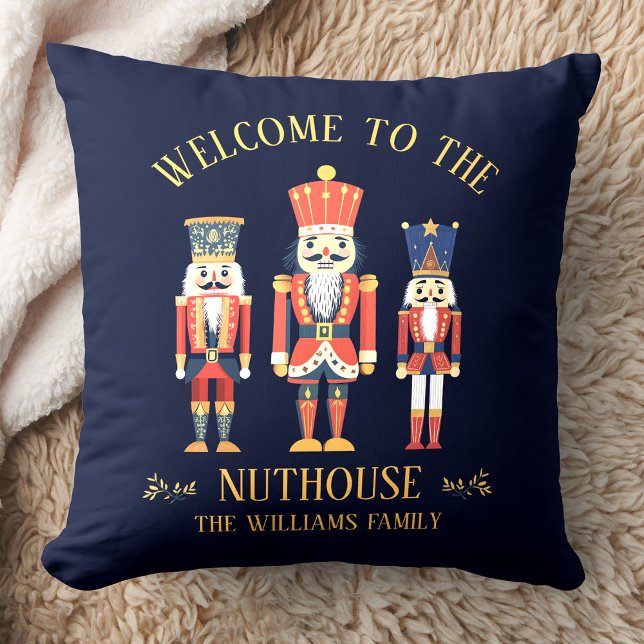 Fun Welcome to the Nuthouse Nutcracker Christmas Cushion (Creator Uploaded)