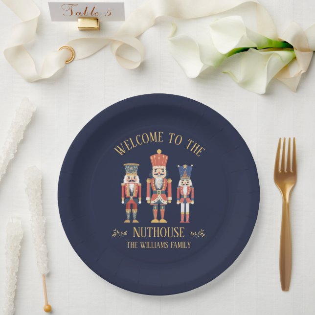 Fun Welcome to the Nuthouse Nutcracker Christmas Paper Plate (Wedding)