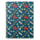 Fun Welsh Emblems on Blue Spiral Notebook