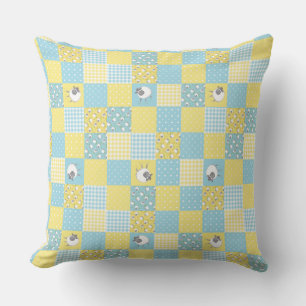 Fun Welsh Sheep, Faux Patchwork, Pillow or Cushion