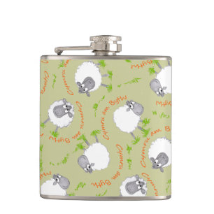 Fun Welsh Sheep, Wales Forever Hip Flask