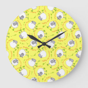 Fun Welsh Sheep, Wales Forever, Round Wall Clock