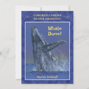 Fun Whale Graduation Party Invitation