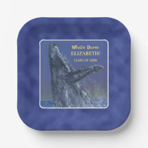 Fun Whale Graduation Party Paper Plate