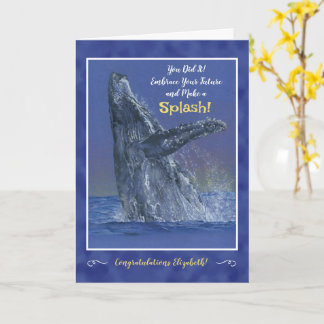 Fun Whale Personalised Graduation Greeting Card