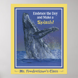 Fun Whale Print for the Classroom Yellow Border