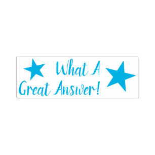 Fun "What A Great Answer!" Educator Rubber Stamp
