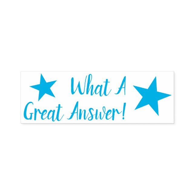 Fun "What A Great Answer!" Educator Rubber Stamp (Design)