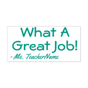 Fun "What A Great Job!" Commendation Rubber Stamp