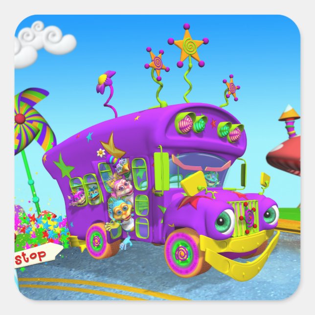 Fun Wheels On The Bus Stickers (Front)